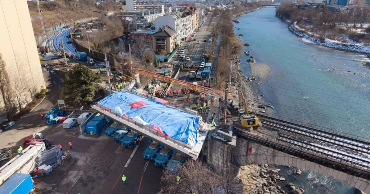 Huge bridge move reshapes Innsbruck's rail network